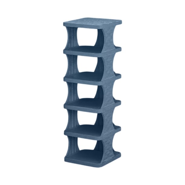 Zapatero de plástico sencillo de 6 niveles, organizador multifuncional para el hogar, ideal para entrada, dormitorio y apartamento de alquiler. Diseño compacto con hebilla de conexión, fácil de insta
