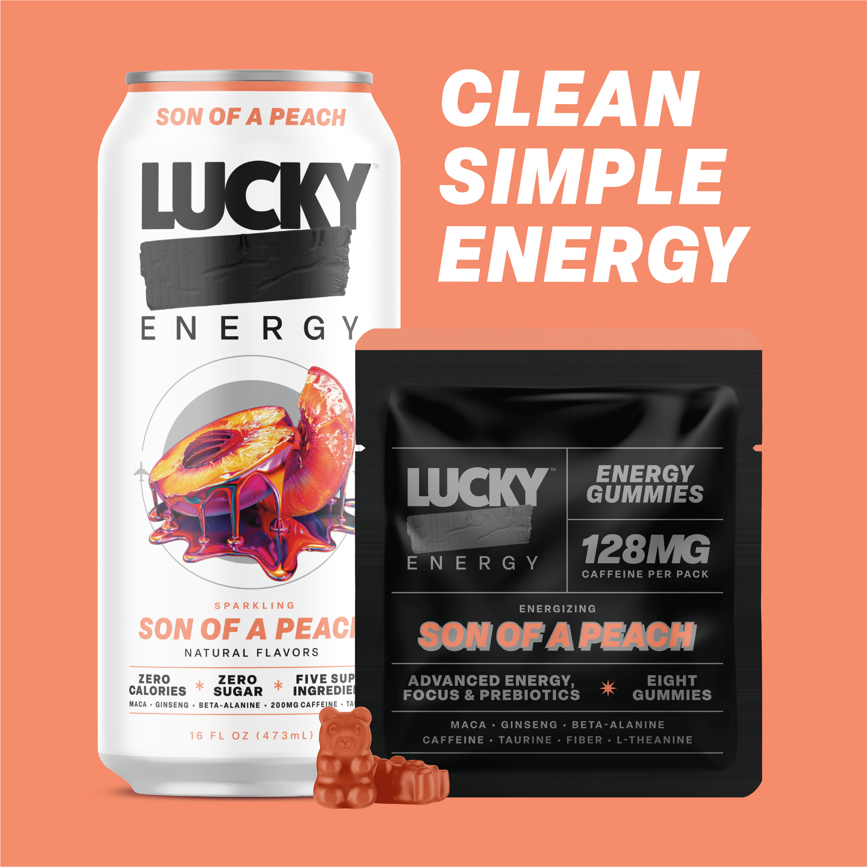 Lucky Energy Son of a Peach 10 Pack Gummies