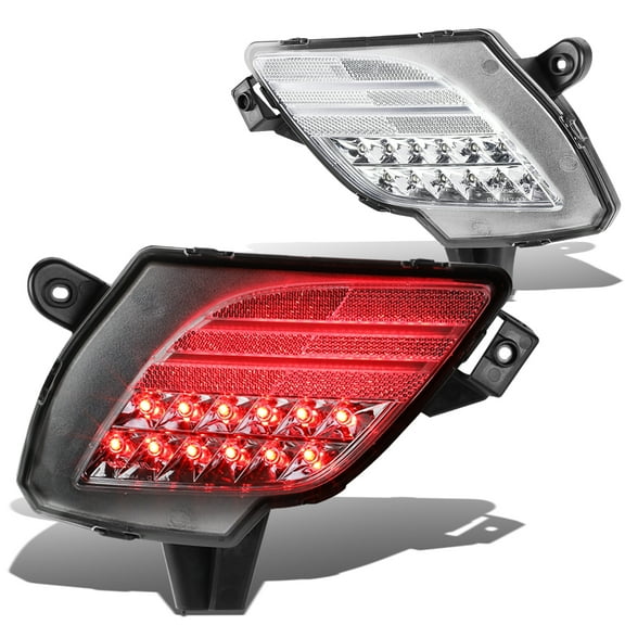 DNA Motoring FRL-CX5-LED-CH For 2013 to 2016 Mazda CX5 Pair Rear Bumper LED Reflector Tail Brake Fog Lights (Clear Housing) 14 15