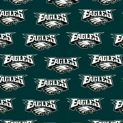 NFL Philadelphia Eagles 58" 100% Cotton Sports Logo Craft Fabric By the Yard, Multi-color