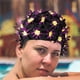 thumbnail image 3 of KAKOWELY Gorro de natación con flores, gorro de natación grande para mujer, gorro de natación decorativo para cabello largo., 3 of 4