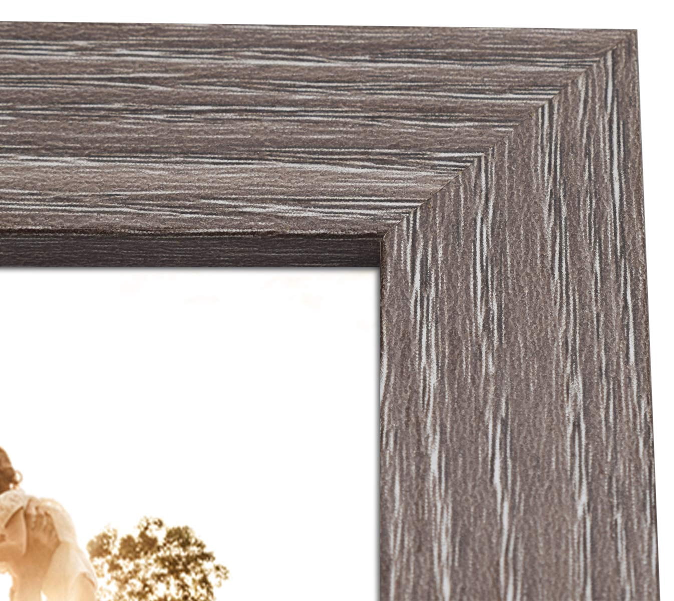 Golden State Art 3-Opening 4x6 Trifold Hinged Desk Top Decor Picture Frame, Grey, 2-Pack