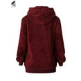thumbnail image 6 of PULLIMORE Womens Fuzzy Fleece Hoodie Sweatshirt Oversized Zip Up Hoodies Sherpa Hooded Pullover with Pockets (L, Navy Blue), 6 of 9