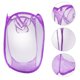 thumbnail image 3 of Foldable Up Easy Open Mesh Laundry Clothes Hamper Basket for College Dorm (Purple), 3 of 3