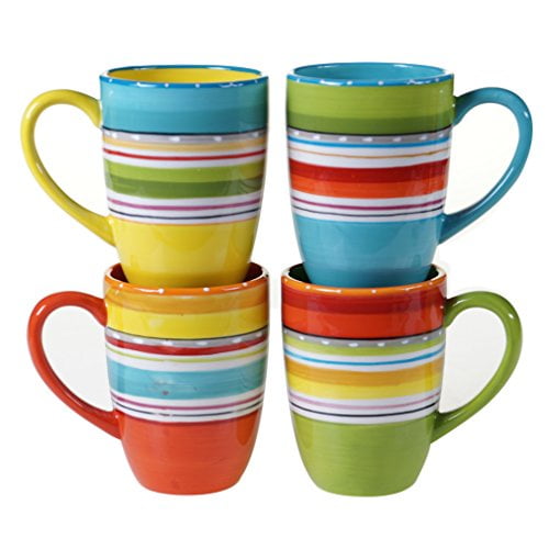 Certified International 25628SET/4 Mariachi Mugs (Set of 4), 20-Ounce, Multicolor