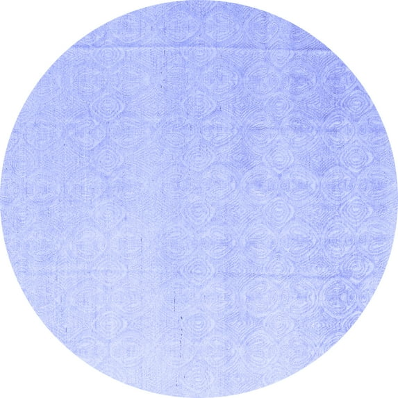 Ahgly Company Machine Washable Indoor Round Abstract Blue Modern Area Rugs, 3' Round