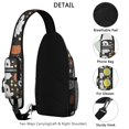 thumbnail image 3 of Sling Backpack,Halloween Ghosts with Pumpkins and Stars Crossbody Bag with Water Bottle Holder,Waterproof Sling Bag for Men/Women with Chest Phone Holder for Hiking,Travel, 3 of 6