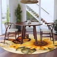 thumbnail image 3 of Round Rugs 7Ft, Sunflower Round Area Rug Washable Indoor Throw Carpet, Butterfly Spring Floral Retro Large Non Slip Circle Rug for Dining Room Playroom Home Decor Aesthetic, 3 of 8