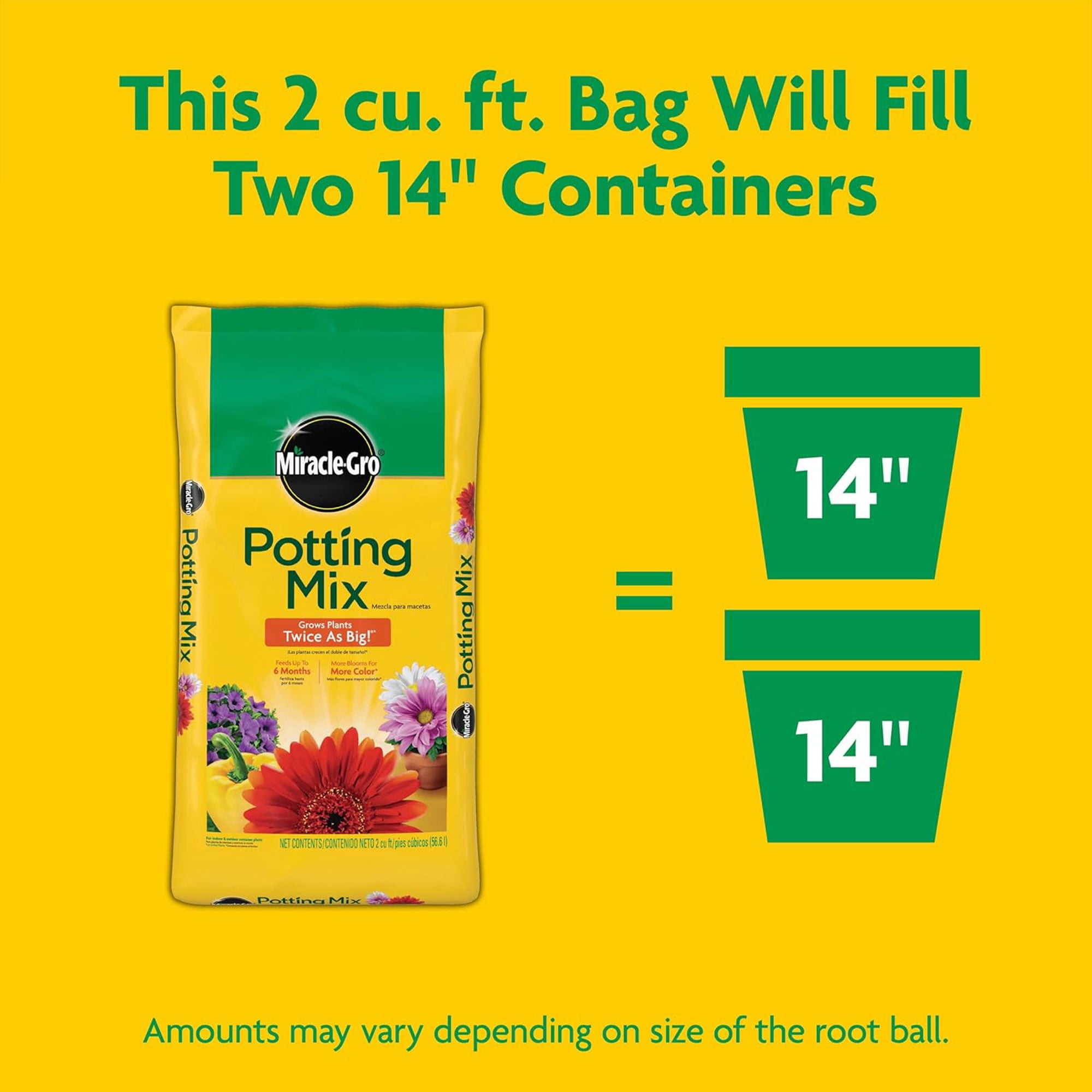 Miracle-Gro 2 Cu Ft Potting Mix and 24-Pack Indoor Plant Food Spikes for Garden Soil