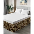 thumbnail image 4 of Fashion Sexy Animal Bed Skirt King Size 16" Drop Retro Brown Leopard Print Ruffled Wrap Around Bed Skirts Adjustable Elastic Bedskirt Dust Ruffle for King Size Bed, 4 of 7