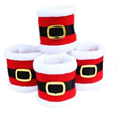 

Meitianfacai Deals Christmas Decorations 4Pcs Christmas Napkin Rings Napkin Holder Party Banquet Dinner Table Decoration Christmas Gifts