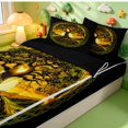 thumbnail image 3 of Homewish Sunset Tree Of Life Zipper Full Size Comforter Sets with Fitted Sheet and 2 Pillowcases,Vintage Botanical Zipper Bedding Set,Yellow Green,Black Reversible,4pcs, 3 of 8