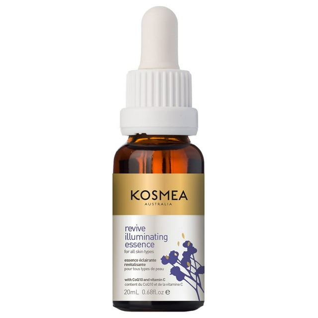 Kosmea Revive Illuminating Essence 0.7 fl oz aceite facial hidratante para todo tipo de piel - Aceite facial superfino - Aceite de vitamina C para rostro - Kit de cuidado facial de rutina diaria