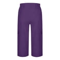 thumbnail image 6 of Lumtrix Cargo Capris For Women Summer Dressy Casual Loose Capri Pants With Pockets High Waisted Work Button Cropped Pant Purple XL, 6 of 7