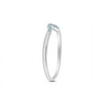 thumbnail image 3 of AFFY Round Cut Simulated Aquamarine Curved Wedding Band Ring In 14k White Gold Over Sterling Silver Ring Size-7.5, 3 of 6