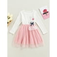 thumbnail image 2 of Toddler Infant Baby Girl Easter Dress Ribbed Knit Top Lovely 3D Rabbit Doll Layered Bunny Tulle Tutu Dresses, 2 of 9