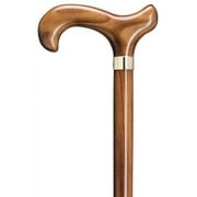 Walking Cane Men Derby Cane Scorched Beechwood with Brass Band