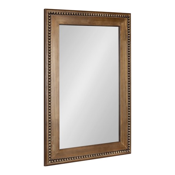 Kate and Laurel Strahm Traditional Mirror, 24 x 36, Rustic Brown, Decorative Geometric Rectangular Wall Mirror With Detailed Frame for Classic Home Decor