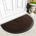 thumbnail image 4 of VUNATE Door Mat Outside Indoor Doormat Non Slip Rubber Welcome Mat Outdoor Mat for Front Door Entrance Absorbent Dirt Trapper Floor Mats for Home Low Profile Entry Rug Half Round 17"x30" Brown, 4 of 8