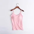 thumbnail image 5 of Camiseta sin mangas con sujetador informal suave y acolchado para mujer, camiseta sin mangas con tirantes finos, camisola para mujer con sujetador incorporado, Tops transpirables de verano, 5 of 5