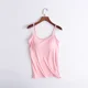 thumbnail image 5 of Camiseta sin mangas con sujetador informal suave y acolchado para mujer, camiseta sin mangas con tirantes finos, camisola para mujer con sujetador incorporado, Tops transpirables de verano, 5 of 5