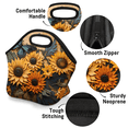thumbnail image 4 of Herdesigns Sunflower Butterfly Insulated Neoprene Lunch Bag for Women Men Lunch Box Washable Reusable Lunch Tote Lightweight Lunch Handbag for Work Outdoor Picnic, 4 of 7