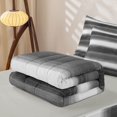 thumbnail image 6 of Homewish Gray Horizontal Stripes Zipper Twin Comforter Sets with Fitted Sheet and 2 Pillowcases,Aesthetic Artwork Zipper Bedding Set,Light Gray Reversible,4pcs, 6 of 8