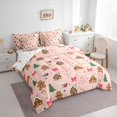 thumbnail image 3 of Homewish Kawaii Gingerbread Man Twin Bedding Sets 7-Piece, Cartoon Christmas Cabin Bedding Comforter Set, Teens Kids Boys Girls Reversible Sheet Sets, Ultra Soft Bedroom Decor, 3 of 7