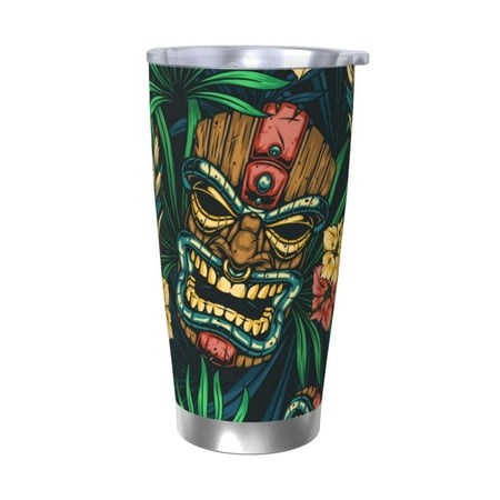 

Vsdgher Tropical Tribe Mask 20 Oz Stainless Steel Vacuum Insulated Travel Mug Coffee Cup for Home Office Outdoor Works Great for Ice Drinks and Hot Beverage -Without Straw