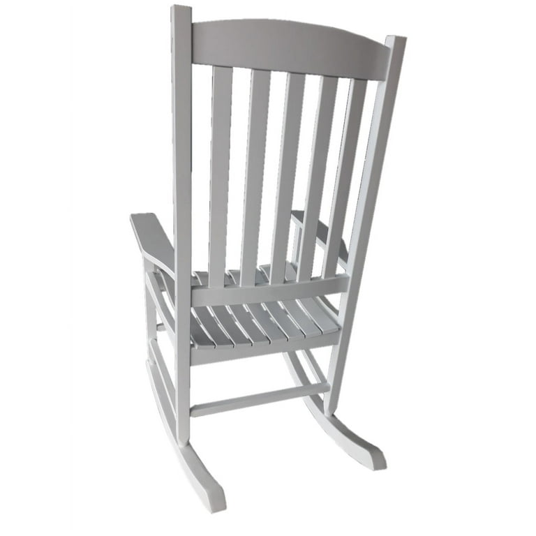 Mainstays Outdoor Wood Porch Rocking Chair White Color Weather Resistant Finish Walmart