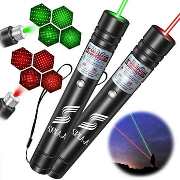SRIAA 2 Pack USB Rechargeable Laser Pointer – High Power, Long Range Laser Pen for Presentations, Classroom, and Conference, Red and Green