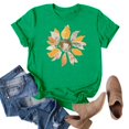 thumbnail image 4 of Tittly T Shirts for Women Tshirts Shirts Womens Dandelion Graphic T Shirts Teen Cute Sunflower Print Casual Tops Graphic Tees Summer Tops Green 3XL, 4 of 4