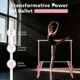 thumbnail image 2 of S-HOME Professional Solid Wood Ballet Barre Adjustable From 31.5 To 39.5 Inches Portable Design For Dance Studios Easy Use Ballet Training, Pink, 2 of 9