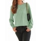 thumbnail image 2 of Blusas de Larga para Mujer, con Cuello Redondo Plisado, Informales, de Negocios, Ropa de Moda. Verde XXL, 2 of 8
