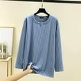 thumbnail image 2 of XuJwPNcy Thermal Shirts for Women Plus Size Loose Crew Neck Base Layer Tops Long Sleeve Winter Warm Casual Pajama Top(Blue,Large), 2 of 6