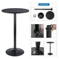 thumbnail image 2 of Lacoo Round Bistro Pub Table 23.8" Bar Height Cocktail Table w/Metal Leg and Base, Black, 2 of 5
