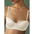 thumbnail image 3 of Women's Forged Half Cup Solid Color Thin And Sexy Bra, 3 of 4