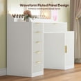 thumbnail image 4 of Makeup Vanity Table with Lights and Mirror(Large 31.5" Mirror), Vanity Desk with 6 Drawers & Cabinet & Shelves,Charging Station(2 AC power outlets and 2 USB ports),White Dressing Table, 4 of 9
