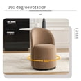 thumbnail image 2 of Upholstered Kitchen & Dining Room Barrel Chair, Mid Century Modern Round Velvet Dining Chair, 360 Degree Swivel Comfy Armless Accent Makeup Vanity Side Chair for Bedroom Living Room, Set Of 1, 2 of 7