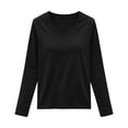 thumbnail image 4 of jjayotai Womens Long Sleeve Shirts V Neck Basic Tee Tops Dressy Casual Business Work Blouses Fall Outfits, 4 of 6