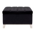thumbnail image 3 of Costaelm Hank Square 29.5" Velvet Tufted Storage Ottoman, Black, 3 of 9