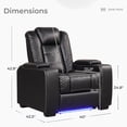 thumbnail image 6 of Bonzy Home Electric Recliner Set of 2 LED Lighting Adjustable Headrest with USB Ports and Cup Holders Home Theater Seating Reclining Chair Hidden Arm Storage, Black, 6 of 10