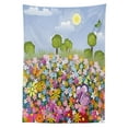 thumbnail image 3 of Ambesonne Cartoon Tablecloth Rectangular Table Cover, Spring Meadow Blossoms, 52"x70", Multicolor, 3 of 4