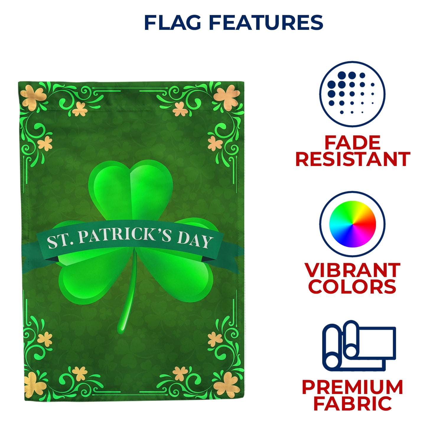 America Forever Happy St Patrick's Day Shamrock House Flag Lucky Clover Shamrock 28 x 40 Inch Luck of the Irish Double Sided Outdoor Yard St Patricks Day Decorations