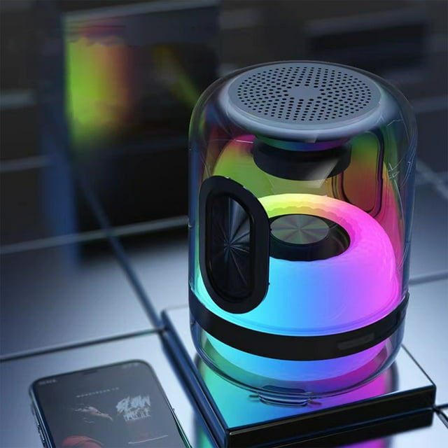 Aqestyerly Intelligent Voice Full Screen Led Color Lights Wireless Mini Bluetooth Audio Outdoor Portable Car Subwoofer Bluetooth Audio Player And Equipment