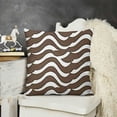 thumbnail image 2 of YINGXI  Brown and White Throw Pillow Cushion Case, Home Phrase and Word Lettering with Rhombus Check and Abstract Waves, Modern Accent Double-Sided Digital Printing,Umber and Taupe 20x20in, 2 of 5