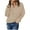 Beige, variant on Lovskoo 2024 Sweaters for Women Long Sleeve Casual Trendy Solid Color V-Neck Ruched Pullover Blouse Tops Beige
