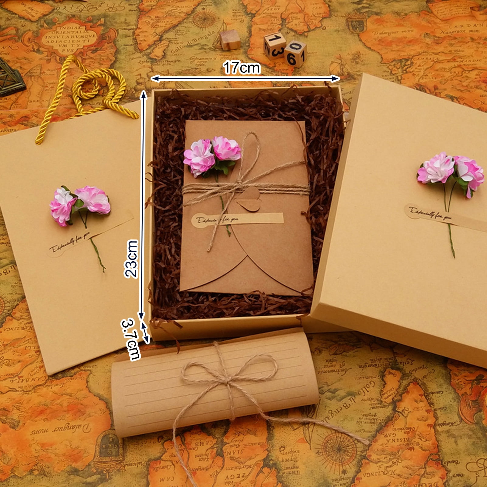 Opvise Letter Paper Envelope Set Romantic Vintage Style with Flowers Decoration Clear Line Smooth Writing Letter Envelopes E