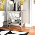 thumbnail image 3 of UBesGoo Set of 2 Mirrored Nightstand 2 Drawer Modern Mirror End Table,Bedside Table for Bedroom, Living Room, Silver Rose, 3 of 12