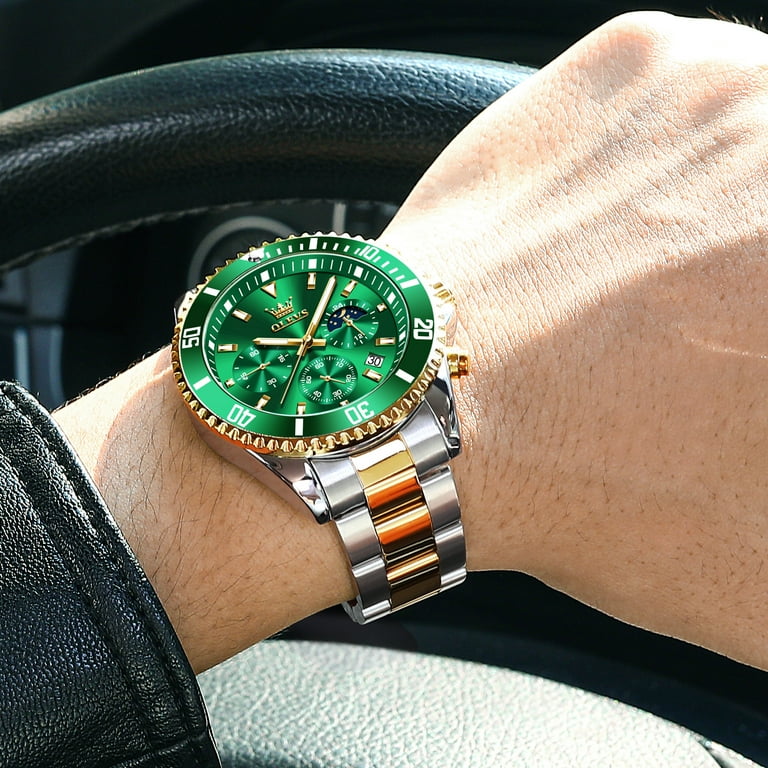 OLEVS Watches for Men Luxury Analog Quartz Chronograph Business